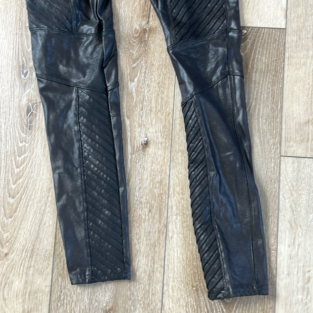 Spanx Black Moto Faux Leather Leggings - Picture 5 of 10